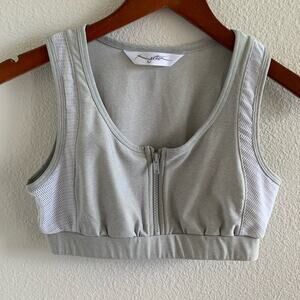 Gottex Gray Zip Front Sports Bra Zip Front Medium